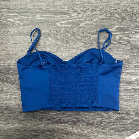 Adidas Blue Bralette crop top/ Corset Style, Size Medium - Picture 4 of 6